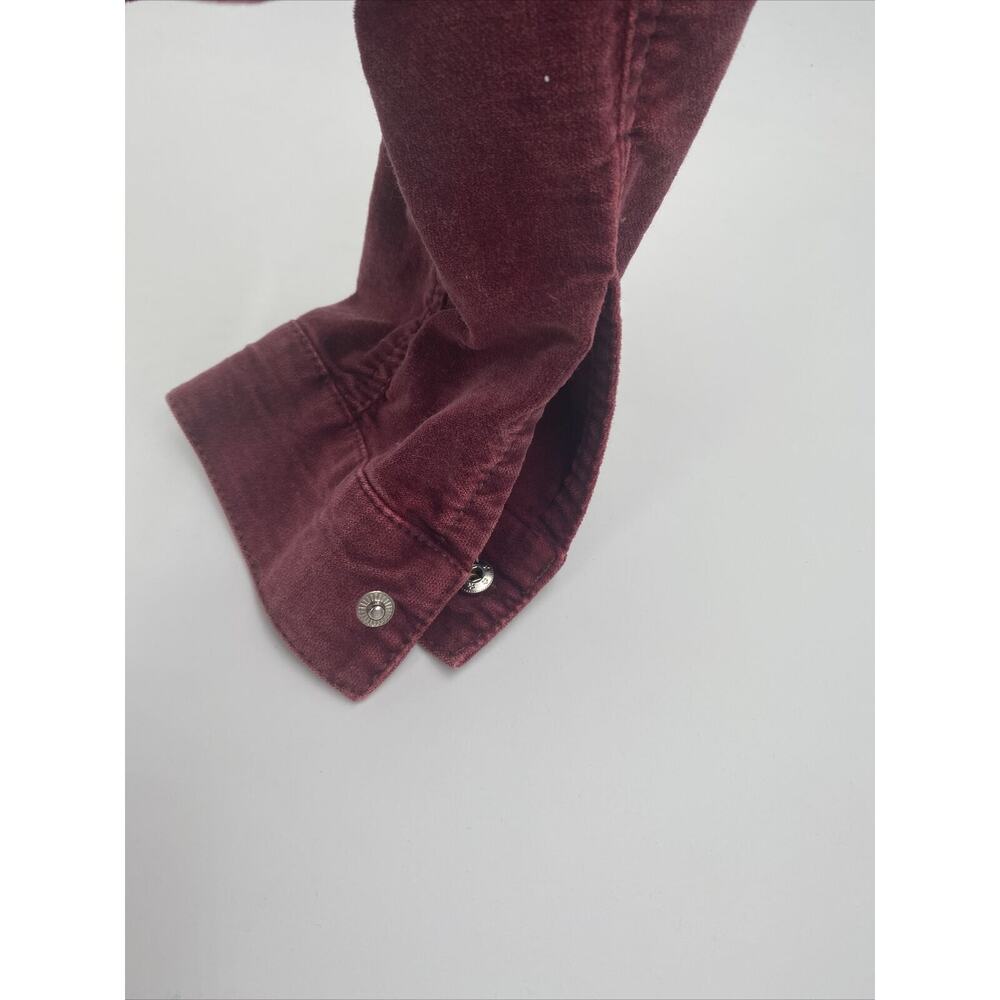 Silver Jeans Women’s Burgundy Medium Button Front Western Shirt - Picture 6 of 7